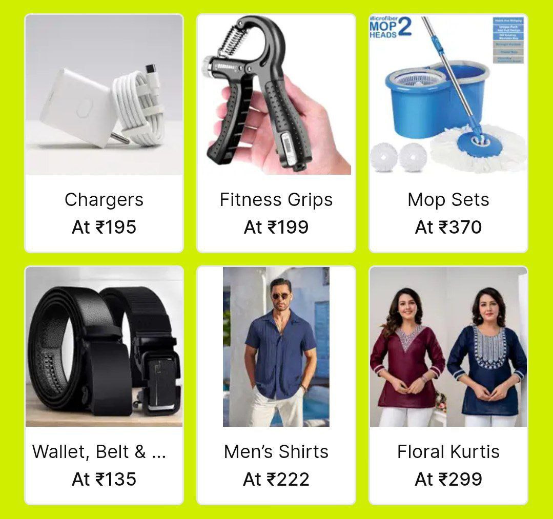 Shopsy Deals Budget Picks Chargers 195fitness Hand Grips 199mop Sets 370wal