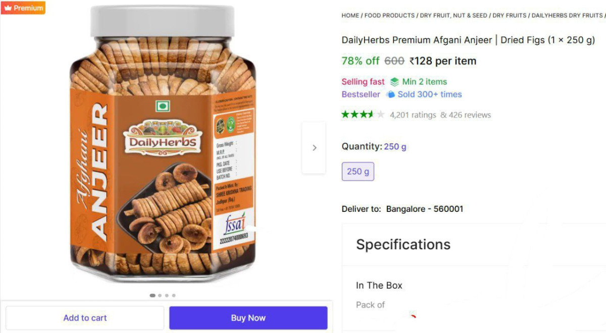 Shopsy Dried Figs 128 Min Buy - 2