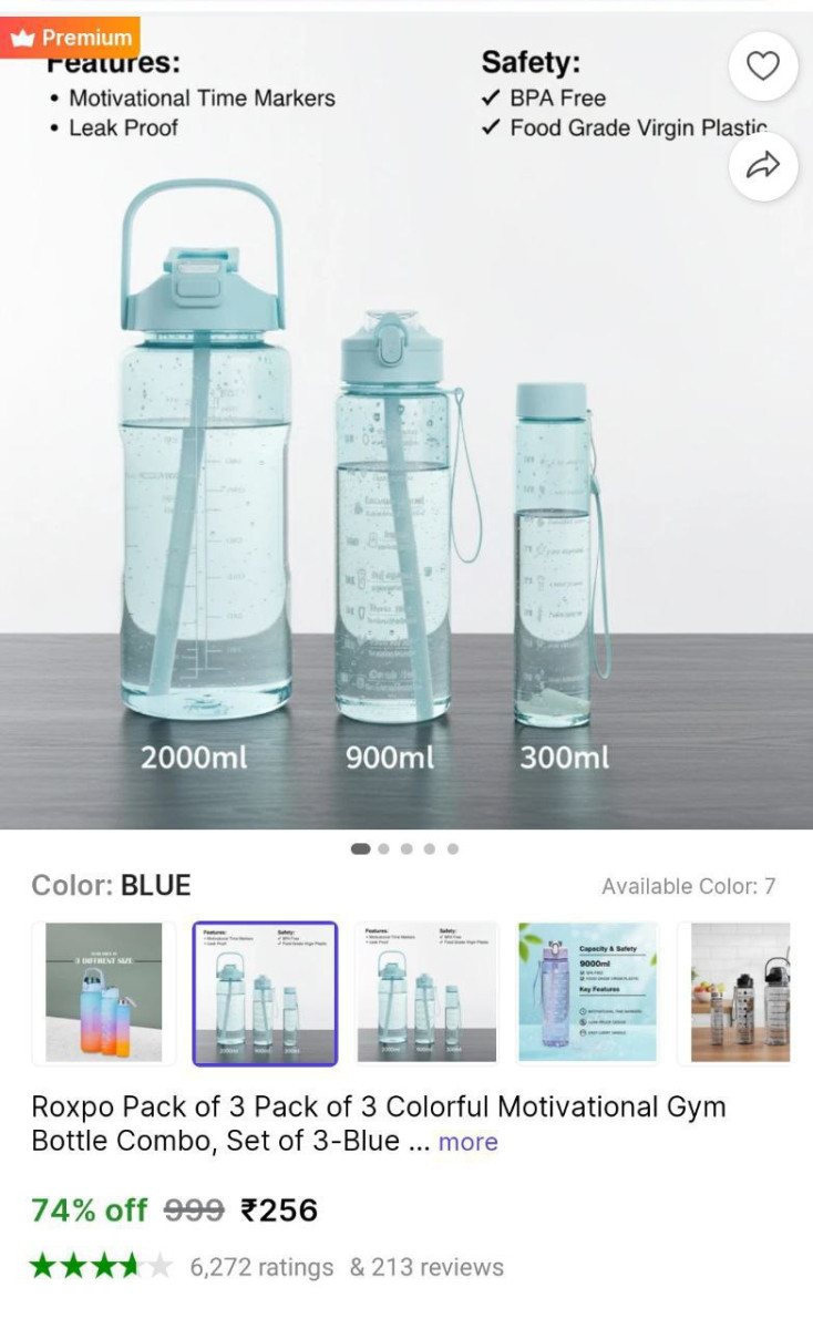 Water Bottle Set Of 3 256