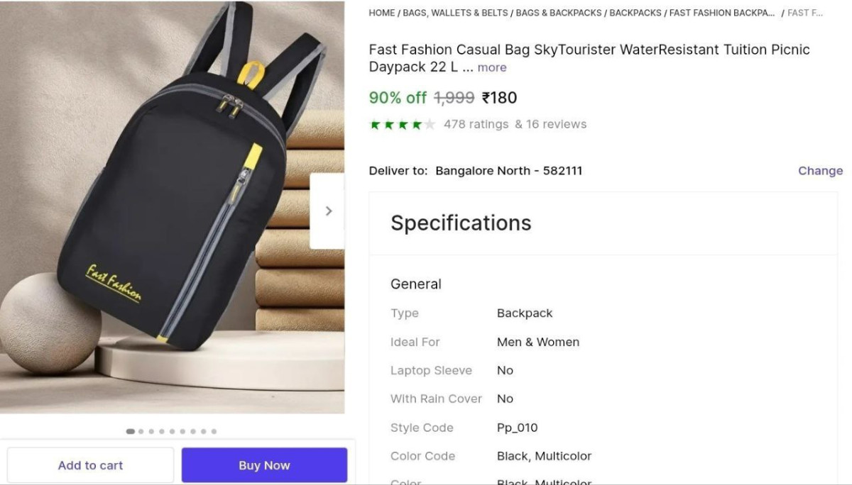 Casual Backpack At 180