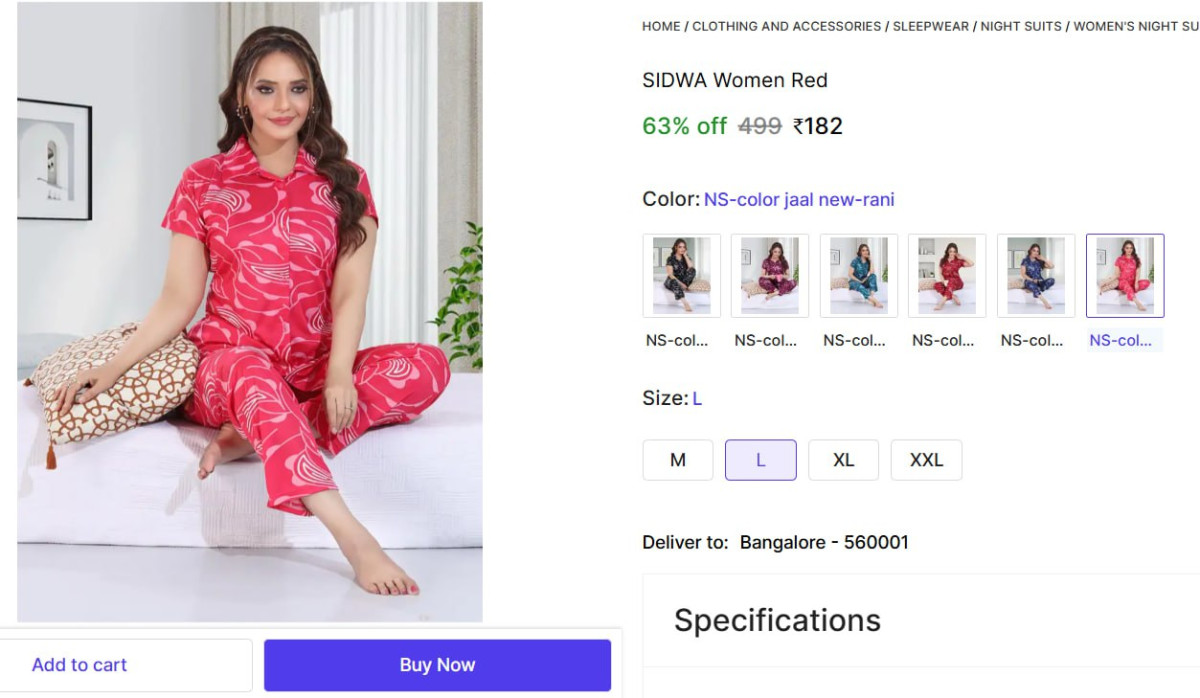 Women S Night Suit At 182