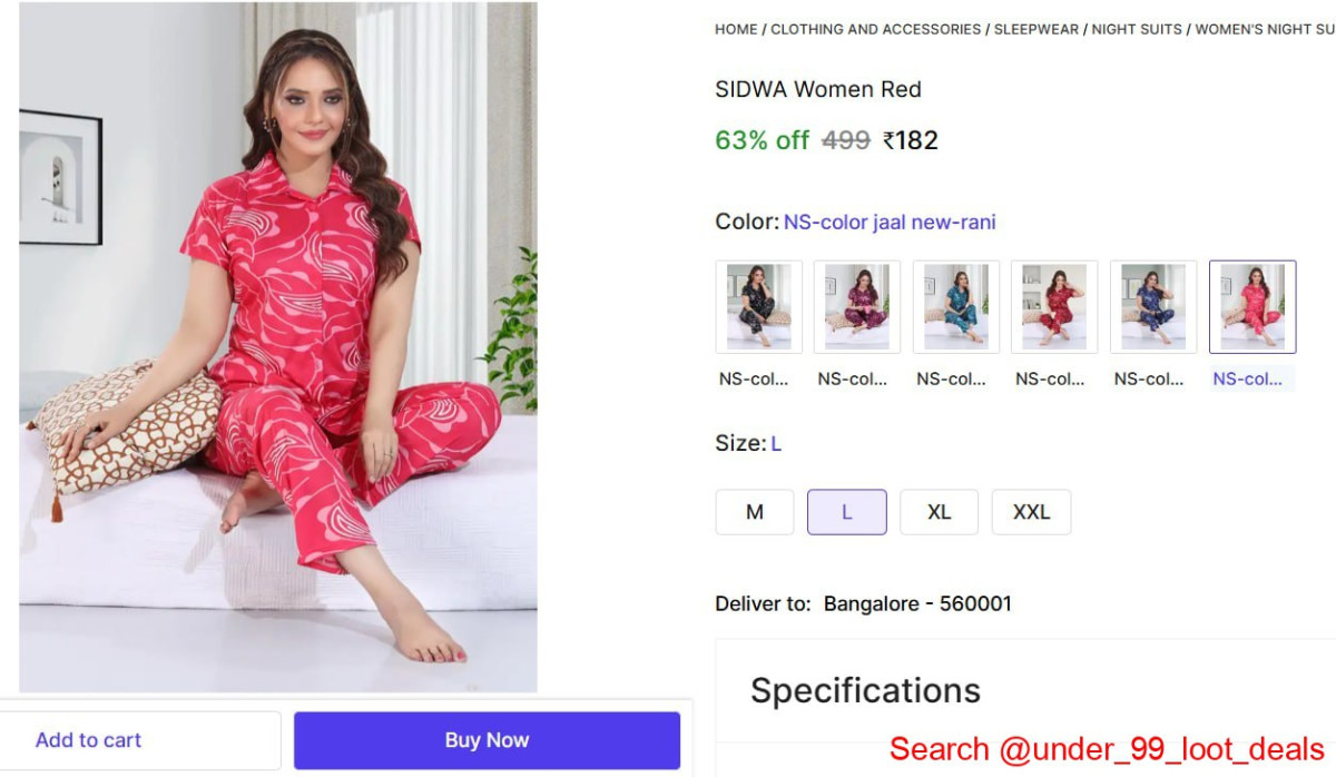 Women S Night Suit At 182