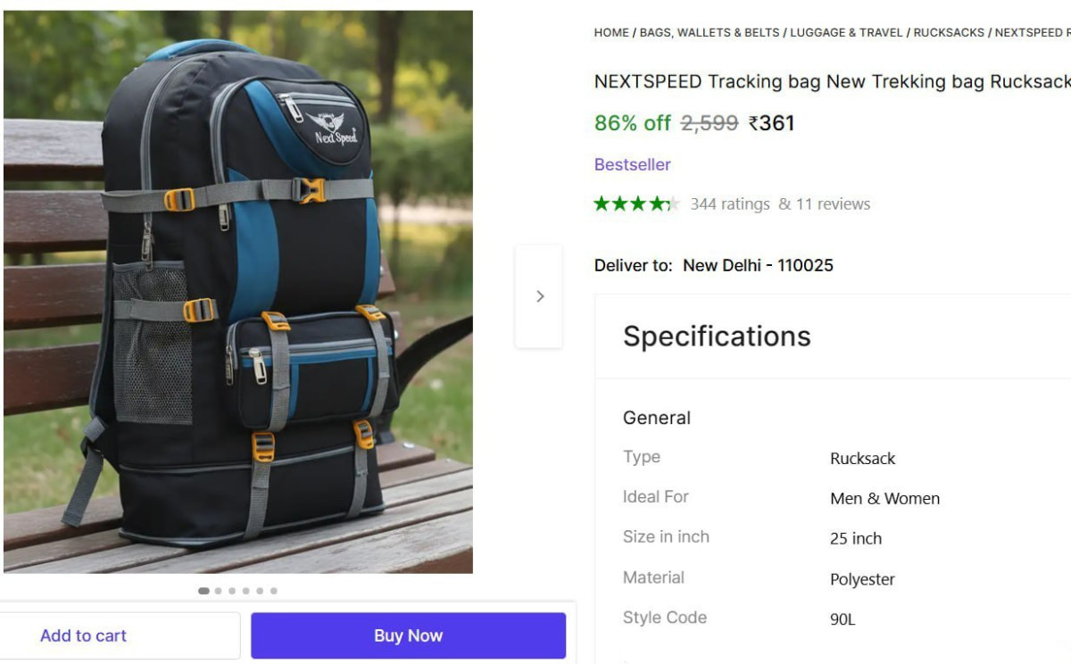 Shopsy 90l Travel Rucksack Trekking Bag 361