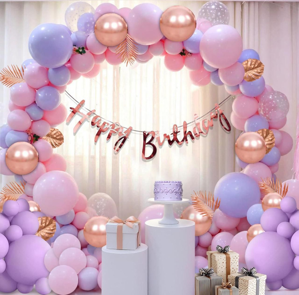 Party Propz Birthday Decoration Kit For Girls - 60 Pcs Balloons