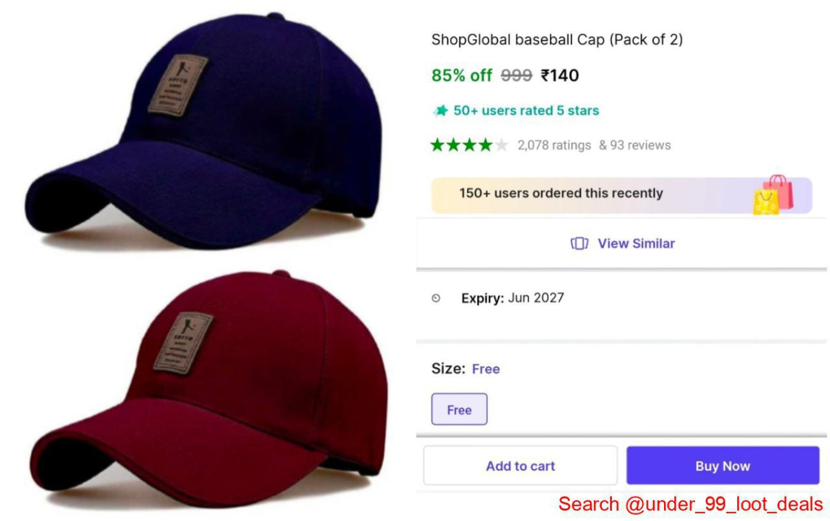 Grab Pack Of 2 Cap At 140