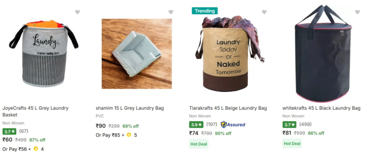 Laundry Baskets From 60