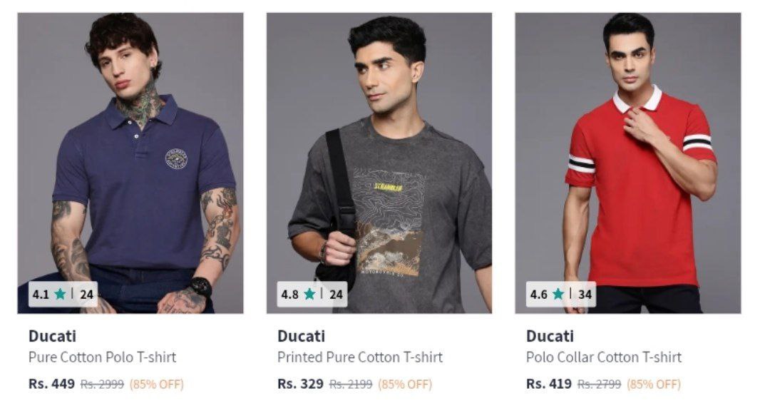 Myntra 85 On Ducati Clothing