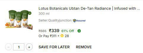 Lotus Botanicals Ubtan De-tan Radiance Facewash (100 Ml X 3) 339 Click Here