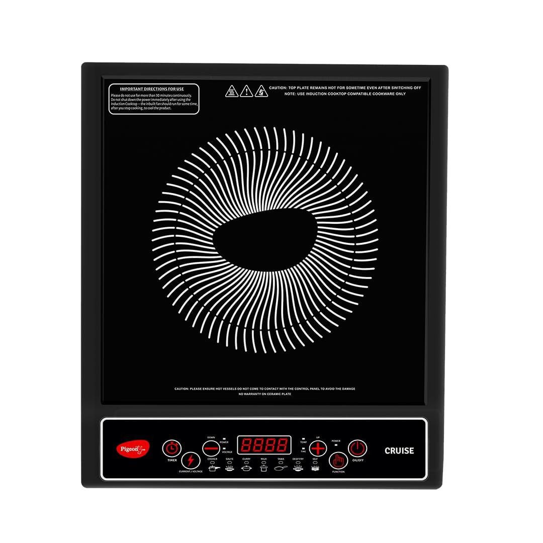 Pigeon By Stovekraft Cruise 1800 Watt Induction Cooktop With Crystal Glass 