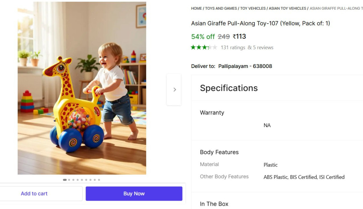 Giraffe Pull-along Toy 113
