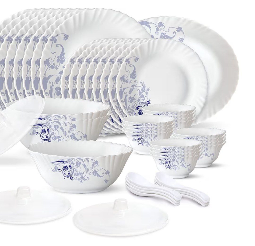 Larah By Borosil Opalware Dinner Set Of 47 Pieces 2473