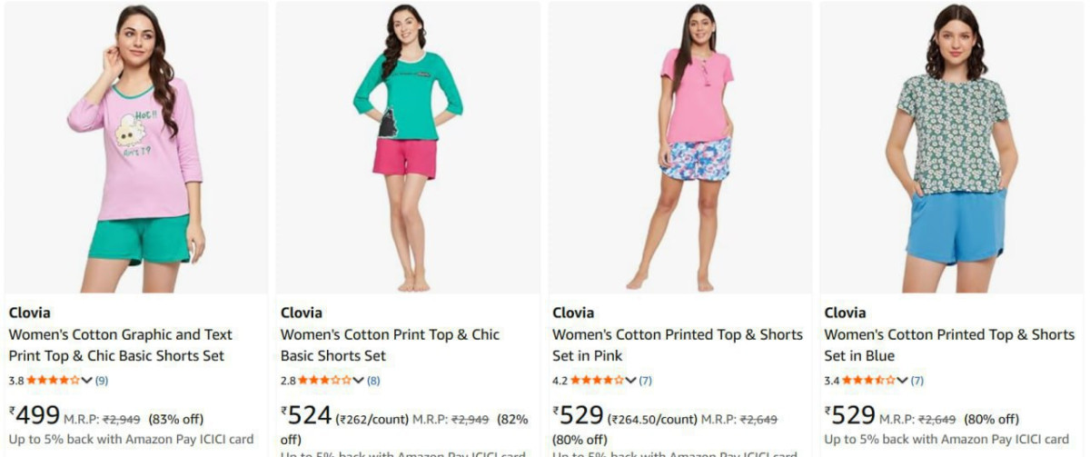 85 On Clovia Women S Clothing Pyjama Set Nightwear Innerwear