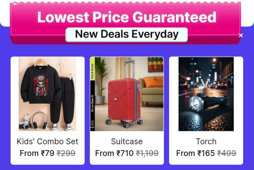 Shopsy Budget Blockbuster Dealskid S Combo Set 77suitcase 710torch 165sweat