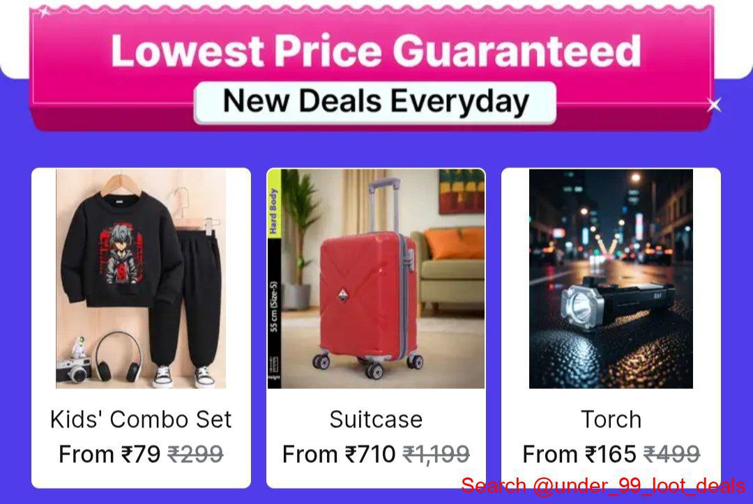 Shopsy Budget Blockbuster Dealskid S Combo Set 77 Suitcase 710 Torch 165 Sw