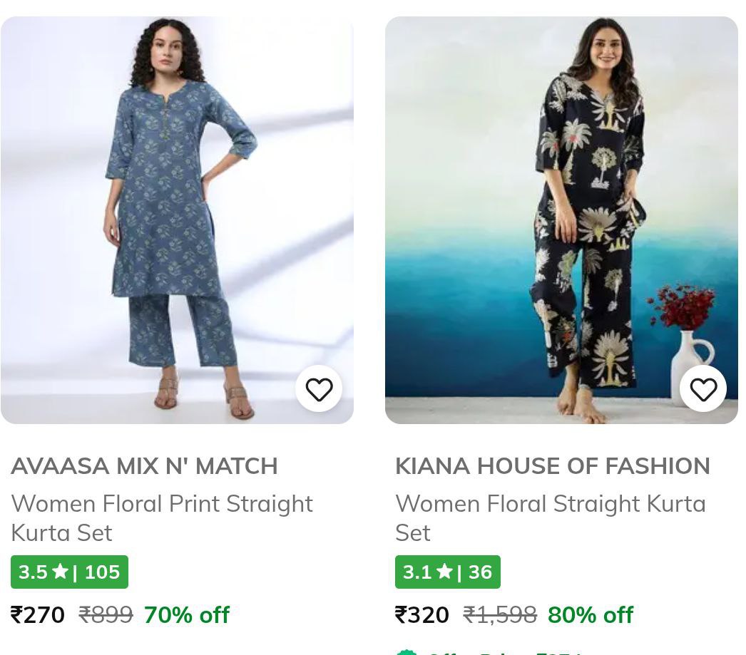 Ajio 70 On Women Kurta Suit Sets Starting Just 270 Link Bonus Earn 10 Ajio 