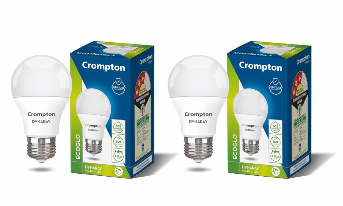 Crompton Dyna Ray 7w Round E27 Led Cool Day Light Pack Of 2deal 99