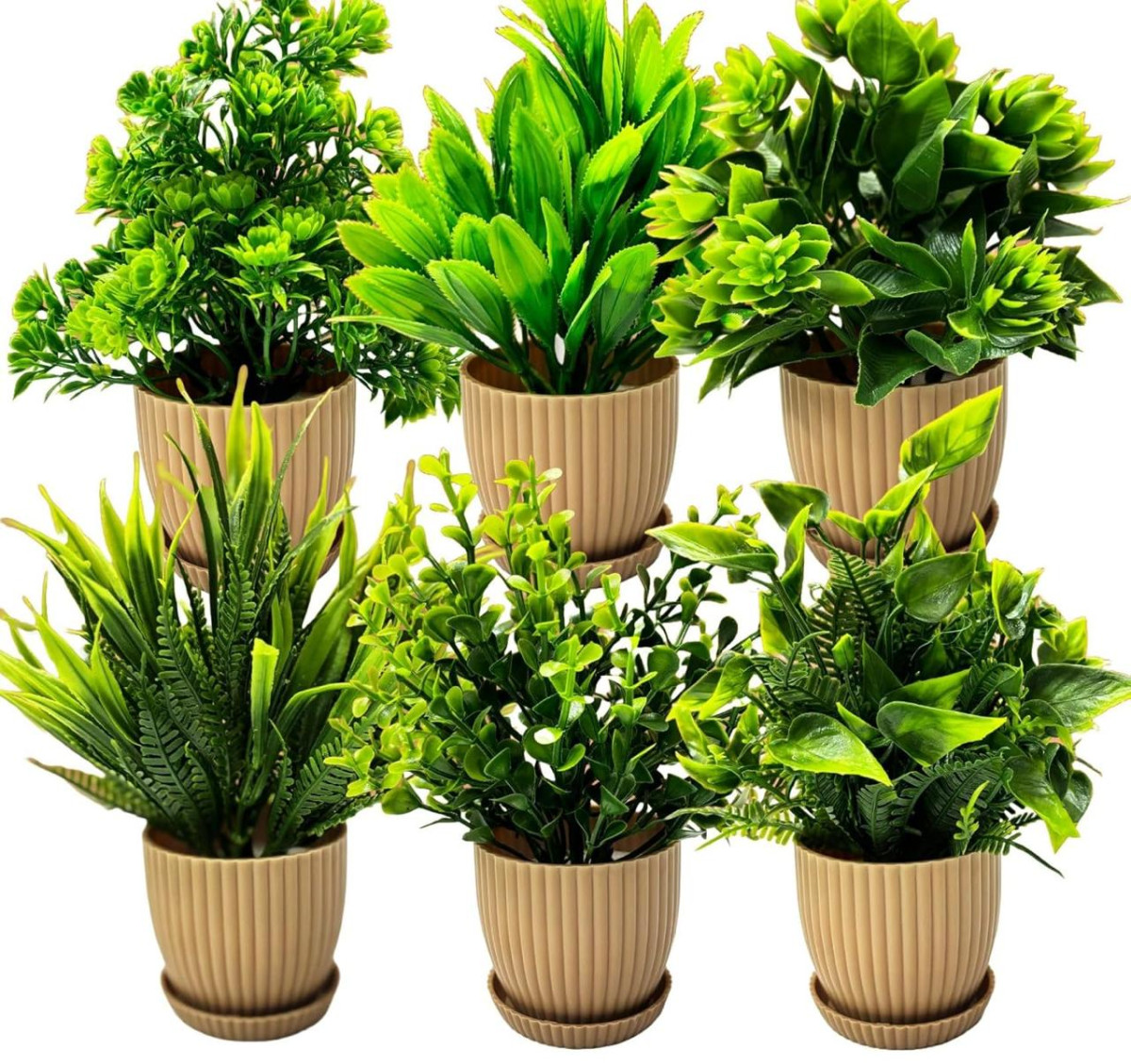 Dekorly 6 Packs Fake Plants Small Mini Artificial Plants Indoor 274