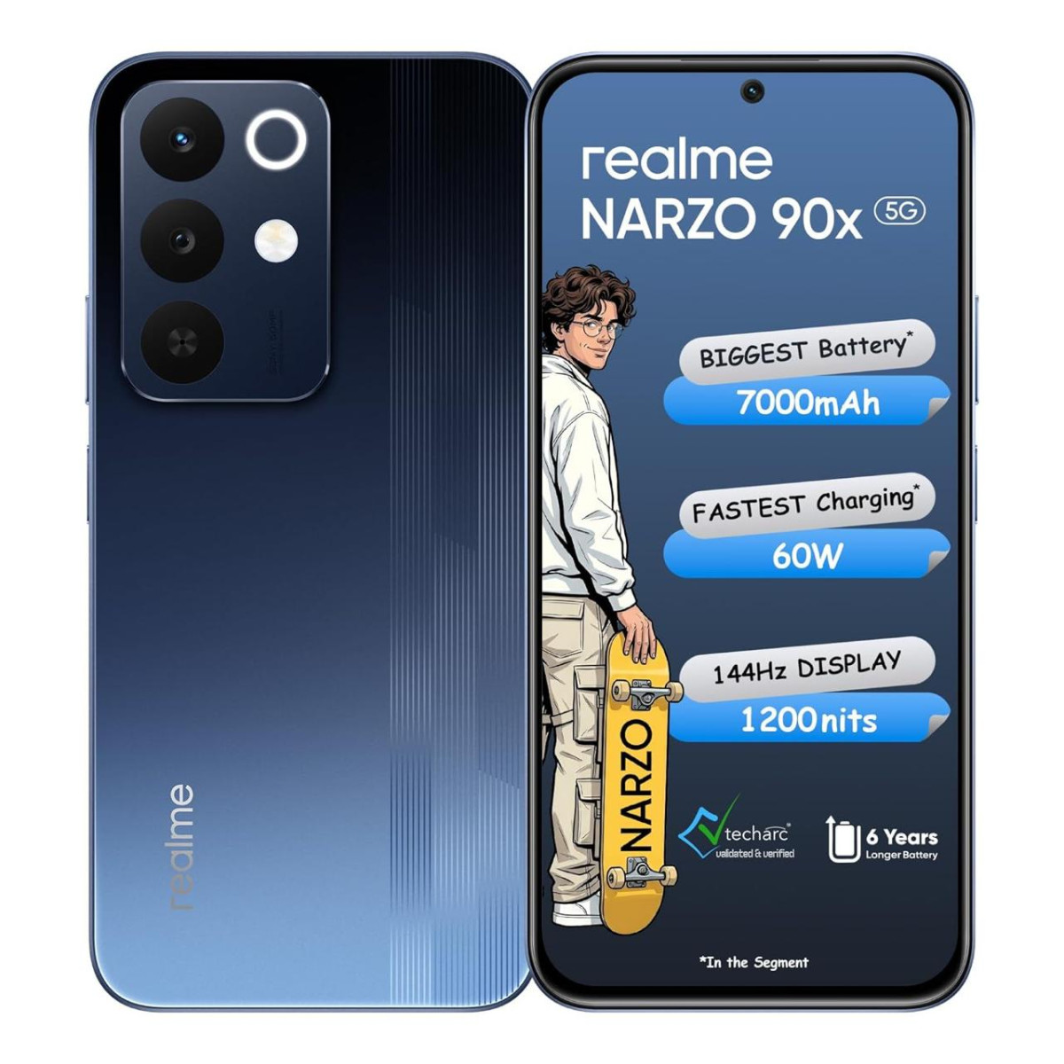 Realme Narzo 90x 5g (nitro Blue 6gb 128gb) 7000mah 60w Biggest Battery 12 7