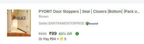 - Pyorit Door Stoppers Pack Of 5 At Rs 99