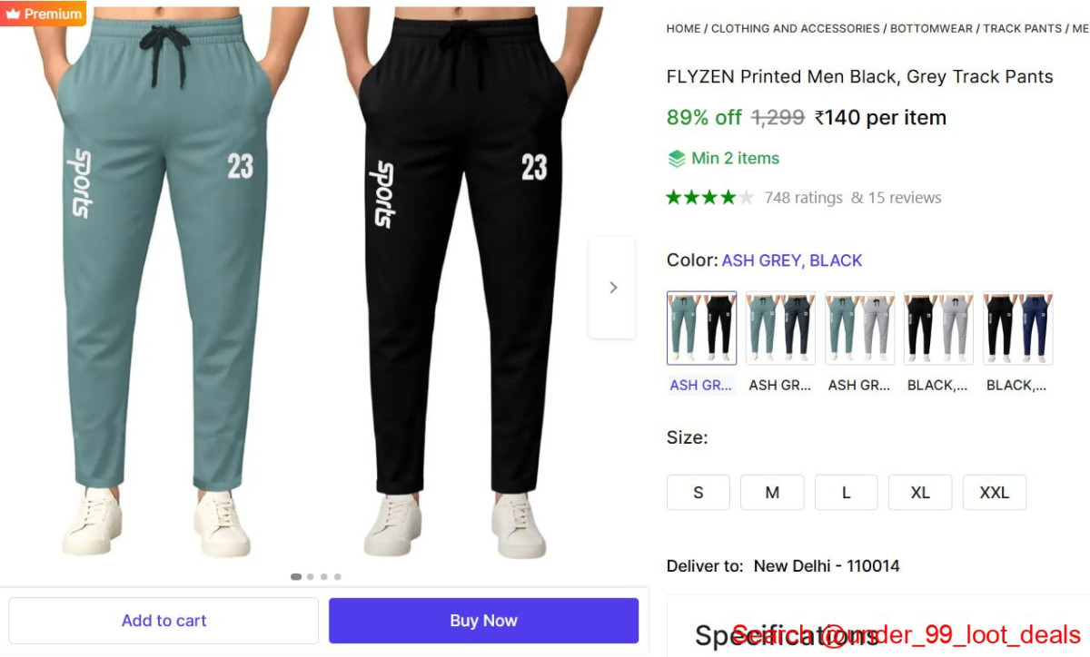 Men Solid Track Pants 140 Min 2 Buy