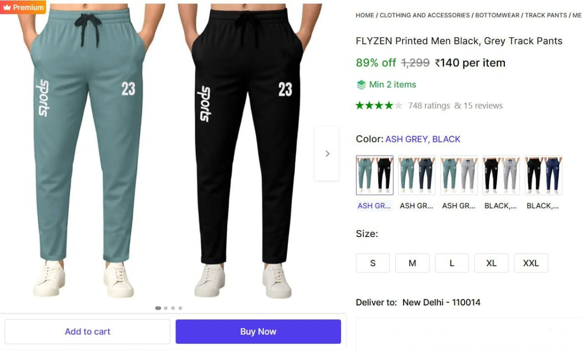 Shopsy Men Solid Track Pants 140 Min 2 Buy