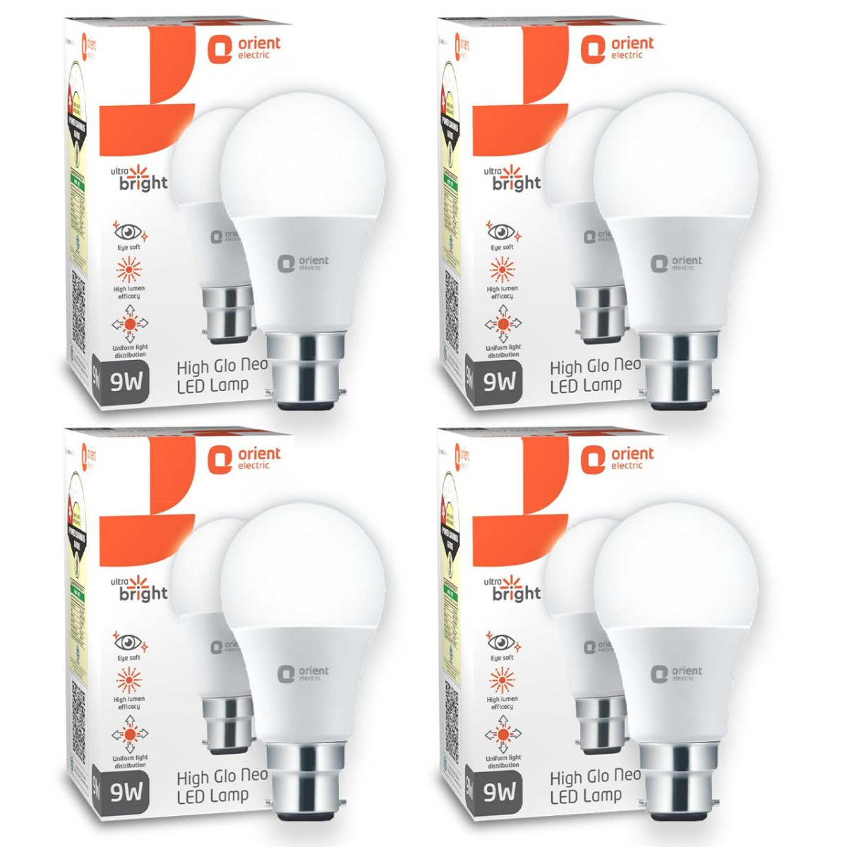 Orient Electric Polycarbonate High Glo Led Lamp 9w (warm White 3000k B22 - 