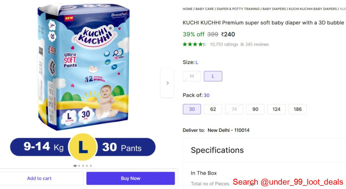 Baby Diaper L (30 Pants) 240