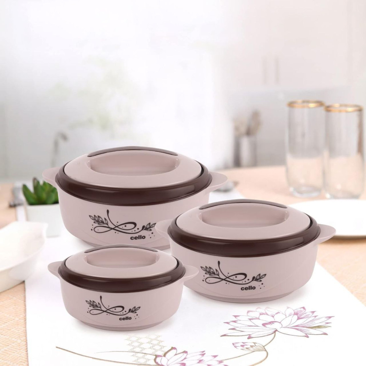 Grab 599cello Sapphire Insulated Casserole Set Of 3 (500ml 1000ml 1500ml) B