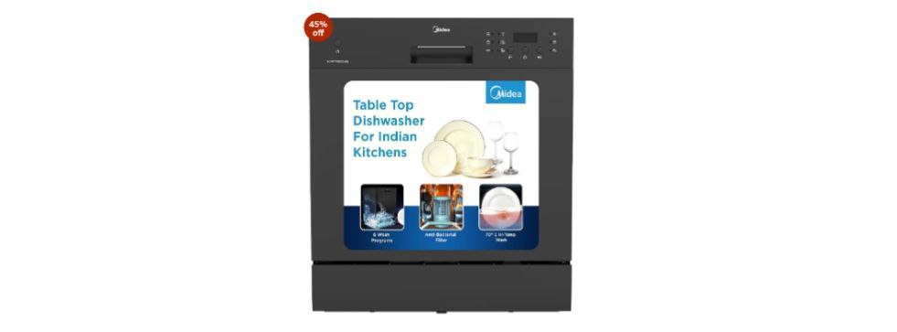Midea 8 Place Setting Countertop Dishwasher (mdwtt0802d( In Black 14990 Reg