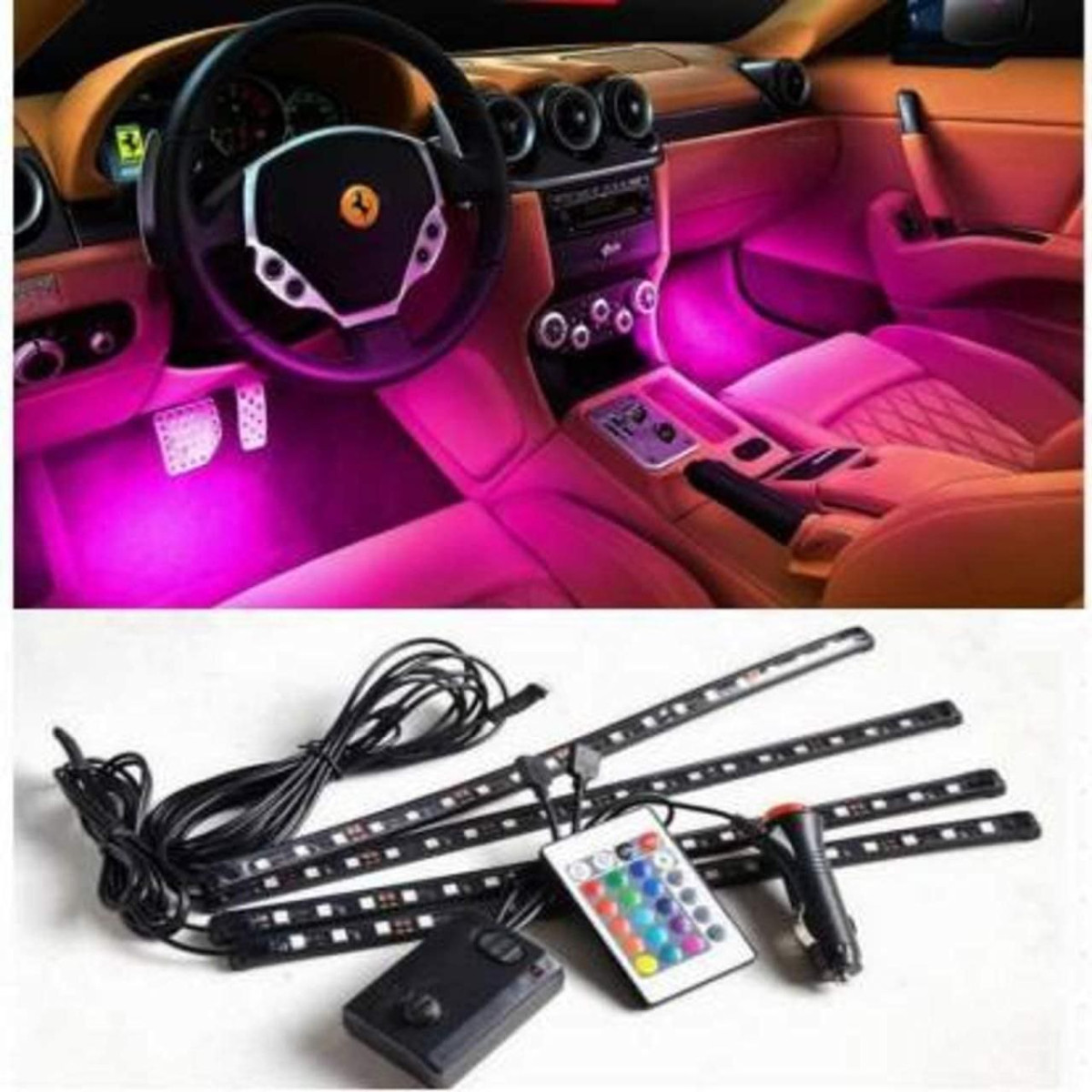 Gomechanic Atmosphere Lights With 12x4 Led Strip Light 48 Leds