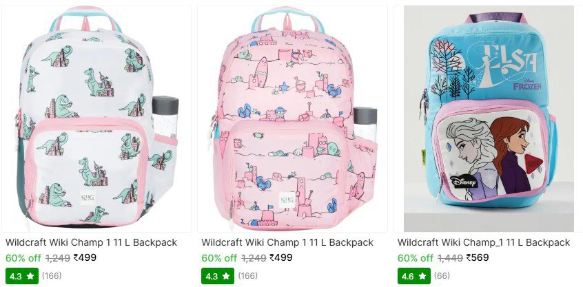 Shopsy Wildcraft Wiki Champ 1 11 L Backpack Starting Rs 499