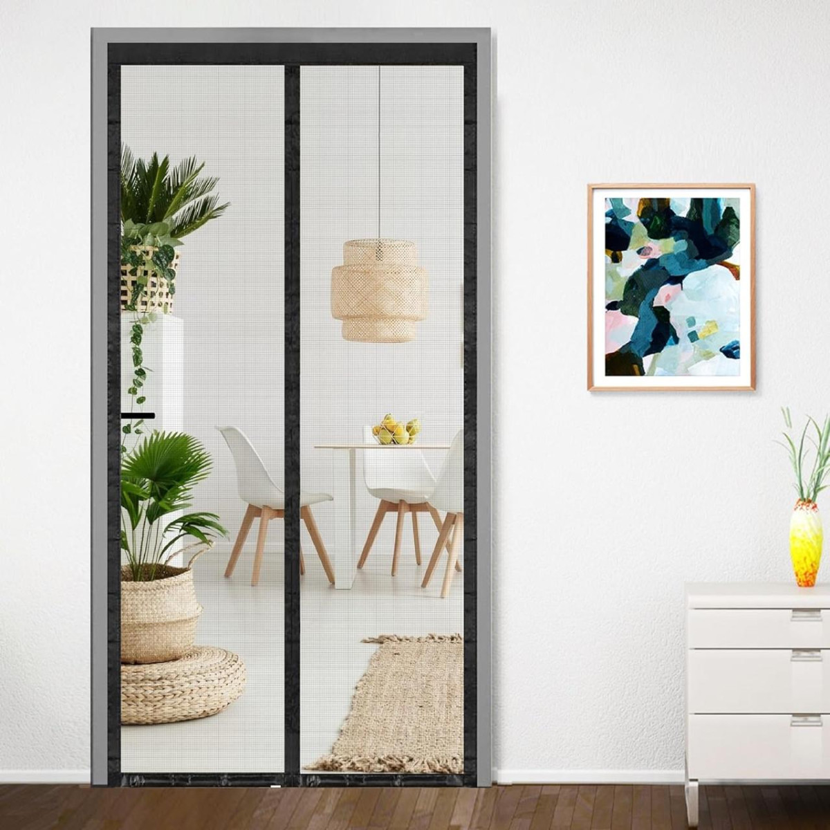 Classic Mosquito Net For Door Fiberglass Magnetic Curtain Auto Closing Inse