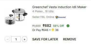 Greenchef Idli Maker 4 Plates 682