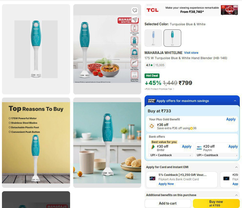 Maharaja Hand Blender 799 Click Here To Join All Deals