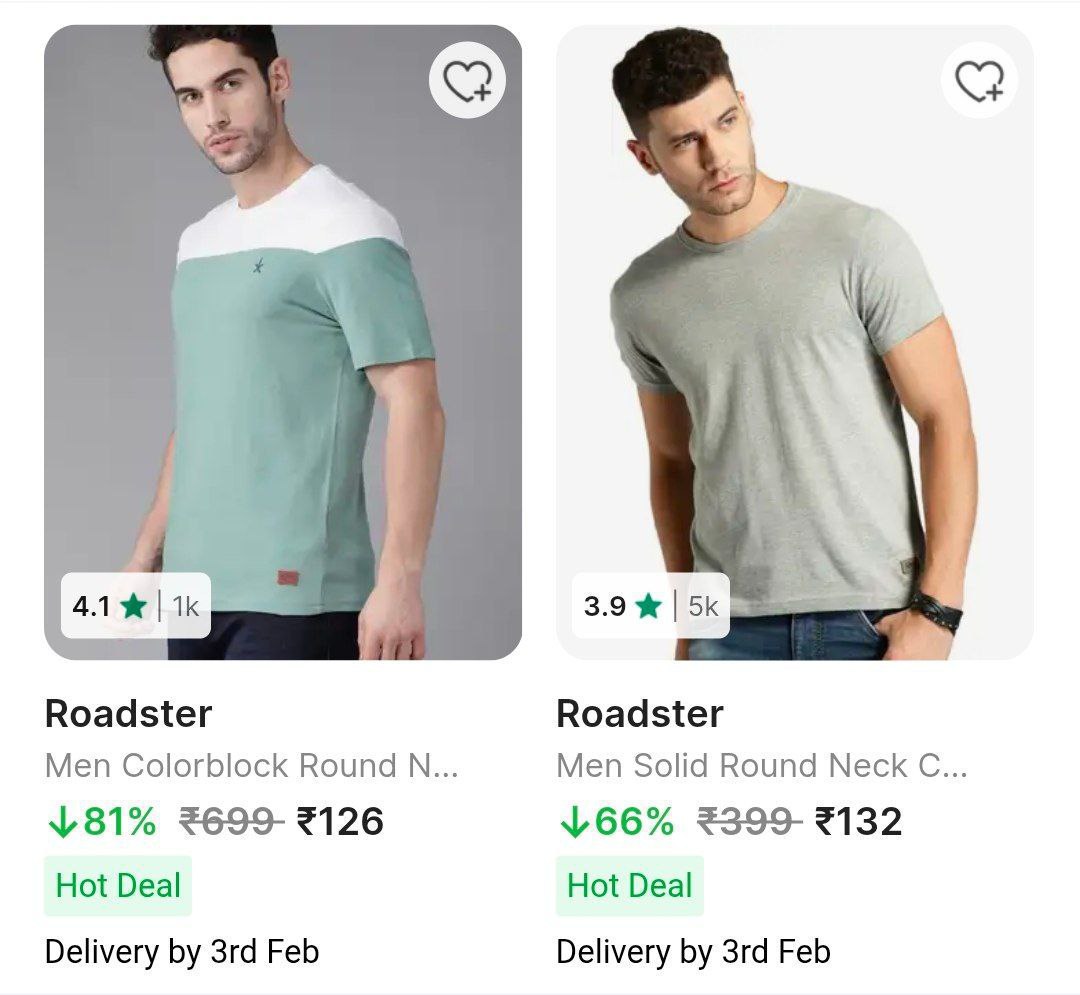 Roadster Tshirt From 126pure Cotton Click Here To Join All Deals