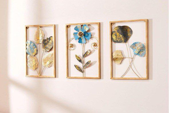 Amazon Brand - Solimo Leaves Metal Wall Decor 798