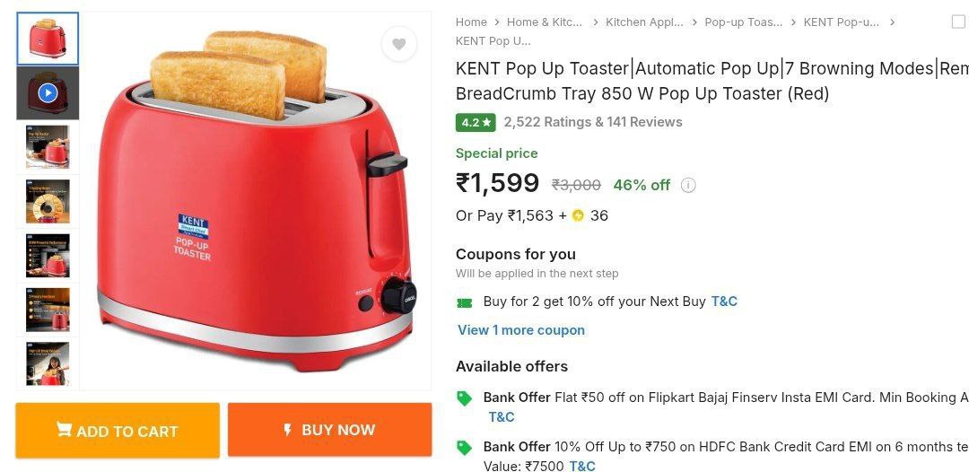 Kent Pop Up Toaster 1599 Click Here To Join All Deals