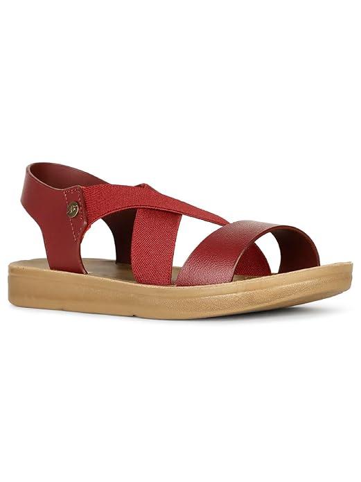 Bata Aerial Sandal Flat Women S Maroon Sandals - 6 Uk 467