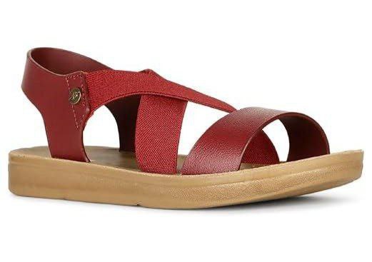 Bata Aerial Sandal Flat Women S Maroon Sandals - 6 Uk