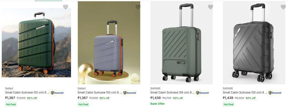 Flipkart 85 On Top Brands Luggage Safari Aristocrat Vip S Size M Size L Siz