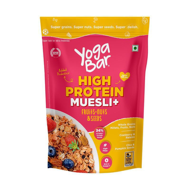 Yogabar High Protein Muesli 850gm Fruits Nut 22g Protein 249 535