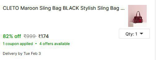 Shopsy 82 - Black Stylish Sling Bag For Women At Rs 174 Master Link -