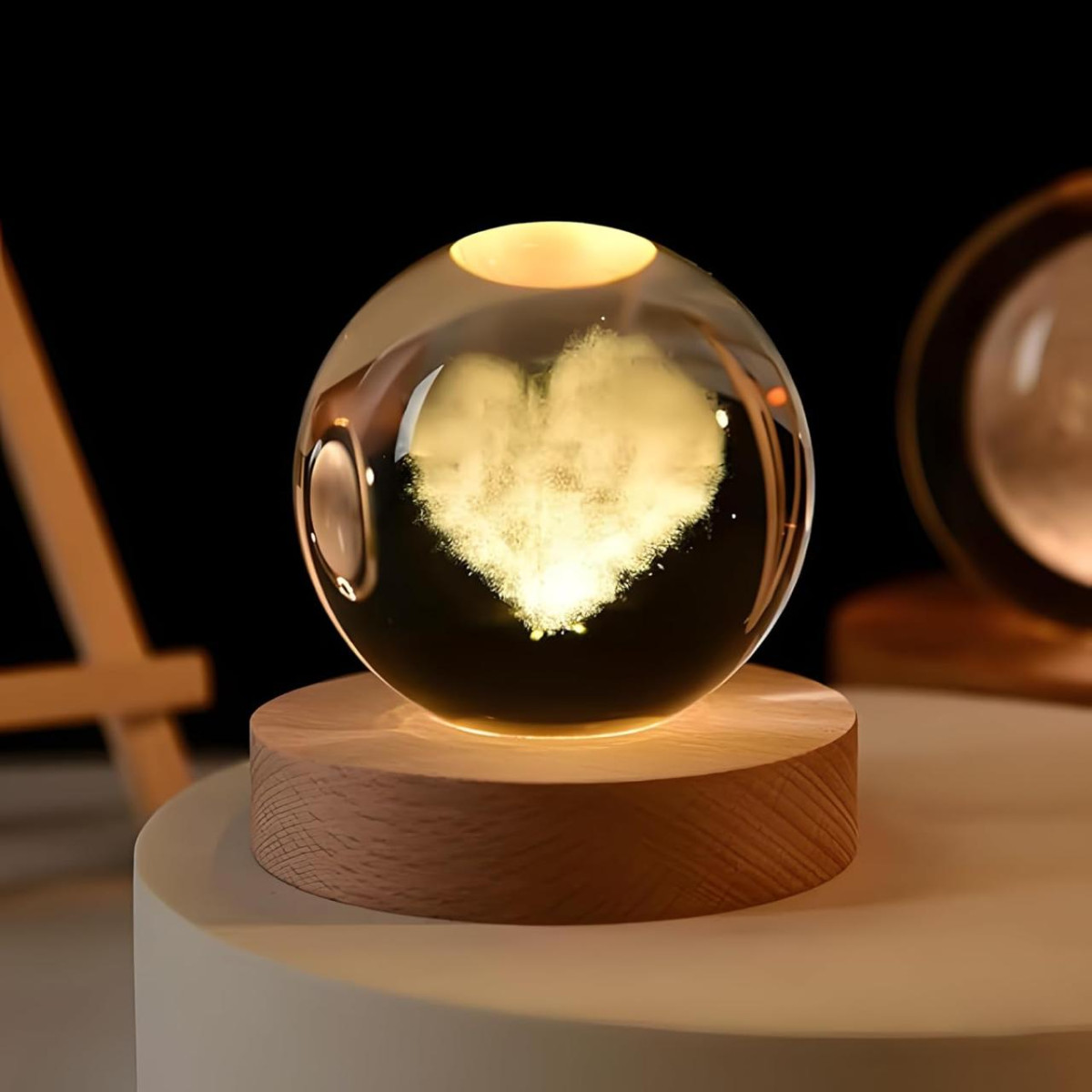 One94store 3d Love Heart Crystal Ball Night Lamp 199