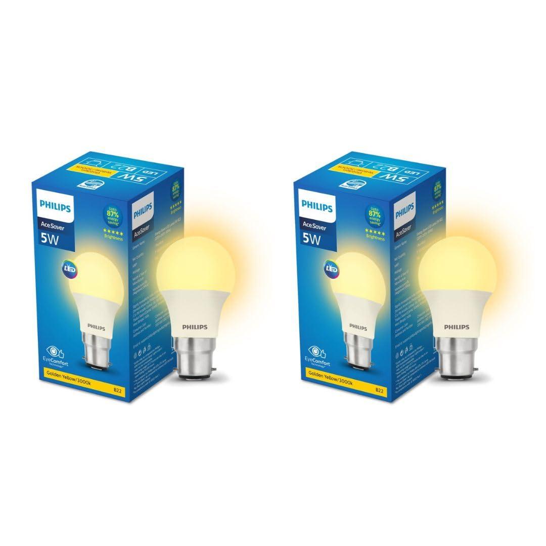 Philips 5-watt Led Bulb Acesaver Led Bulb Warm White Pack Of 2 164