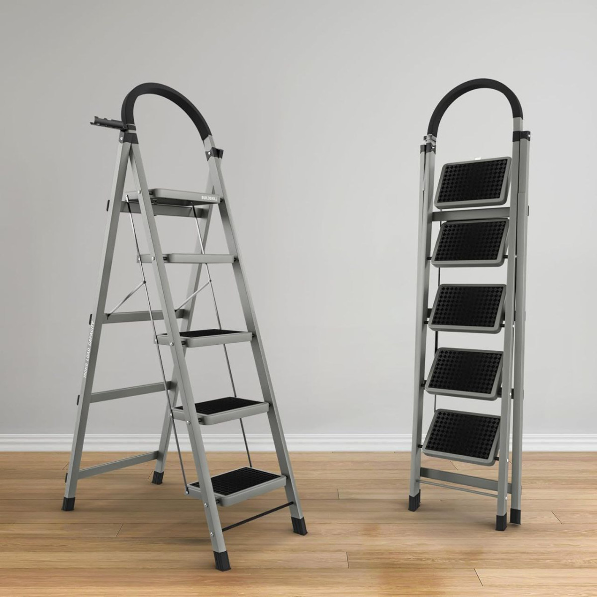 Grab 2 999buildskill 5 Step Ladder For Home Use With Built-in Tool Tray