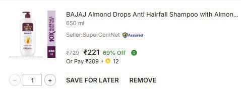 Bajaj Almond Drops Anti Hairfall Shampoo 221 Click Here To Join All Deals