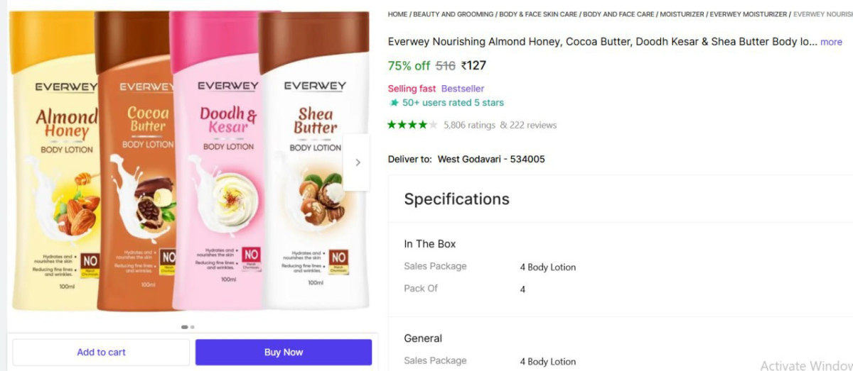 Shopsy Body Lotion Combo (400 Ml) 127