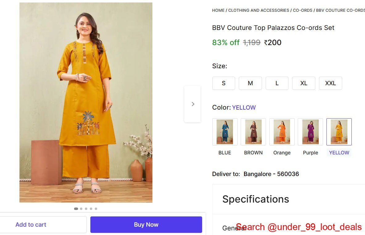 Loot Women D Palazzo Set 200