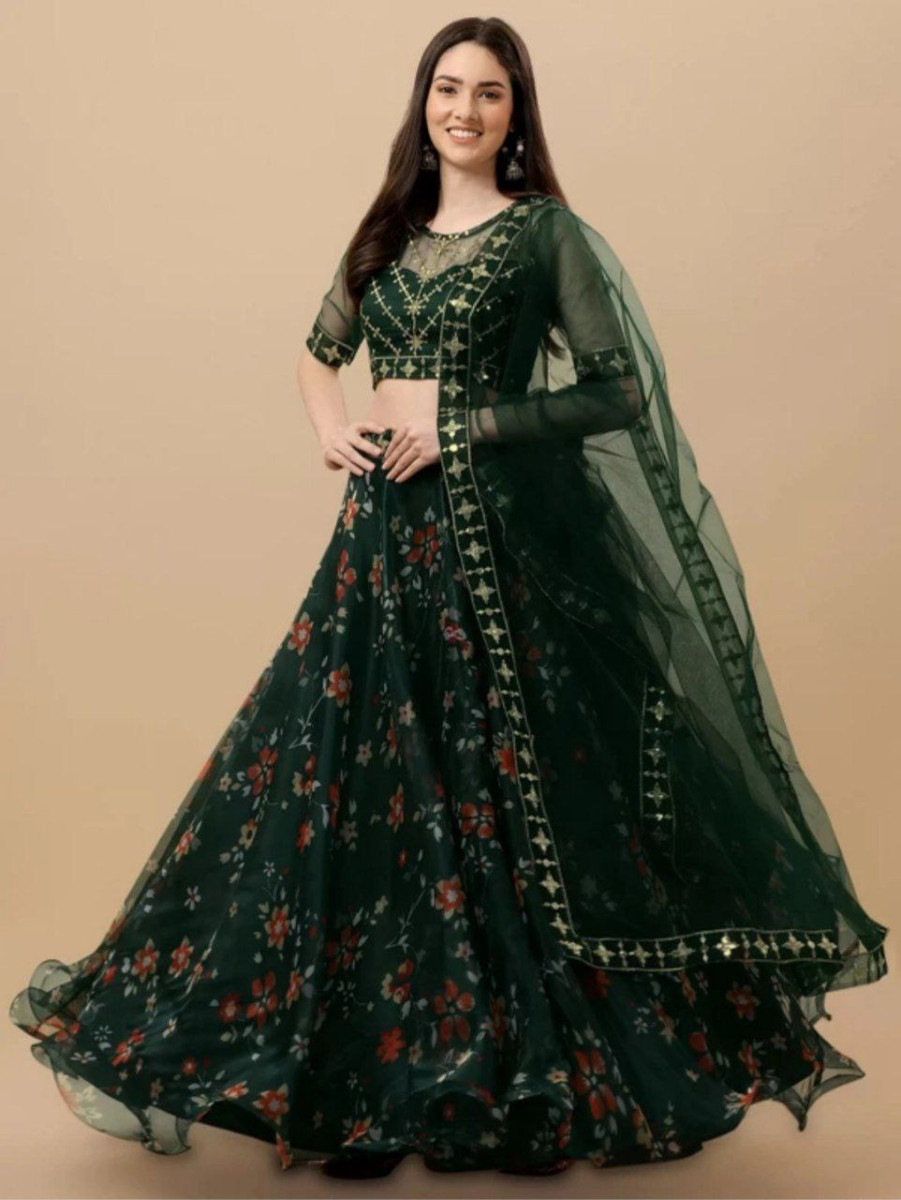 Embroidered Semi Stitched Lehenga Choli 470