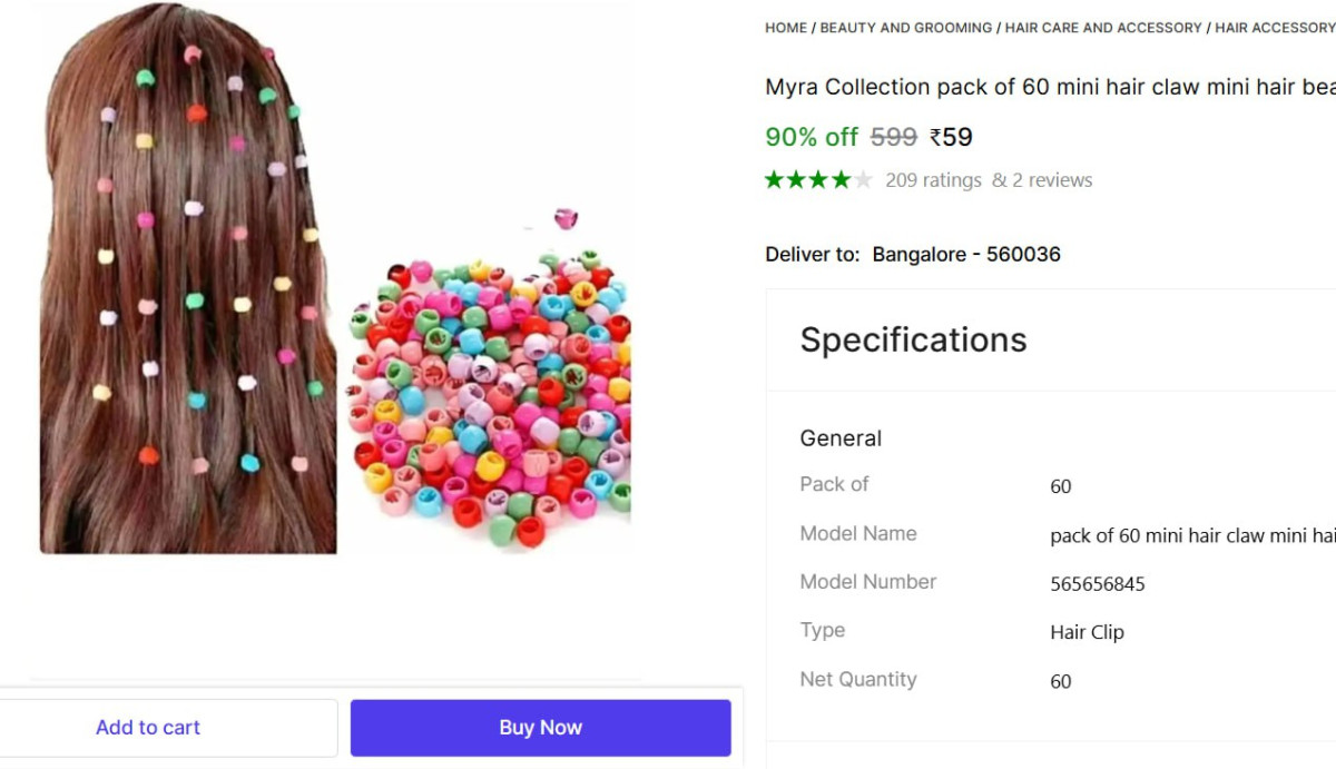 Pack Of 60 Hair Clips 59